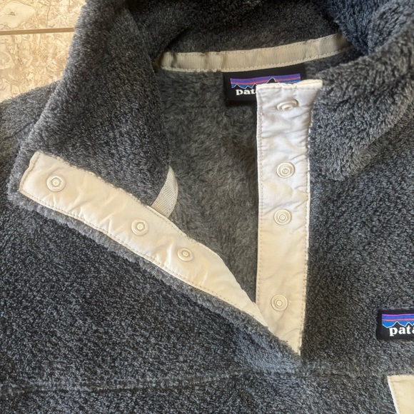 Patagonia Women’s Re-Tool Snap-T Fleece Pullover Gray & Cream Sz M - Picture 10 of 13
